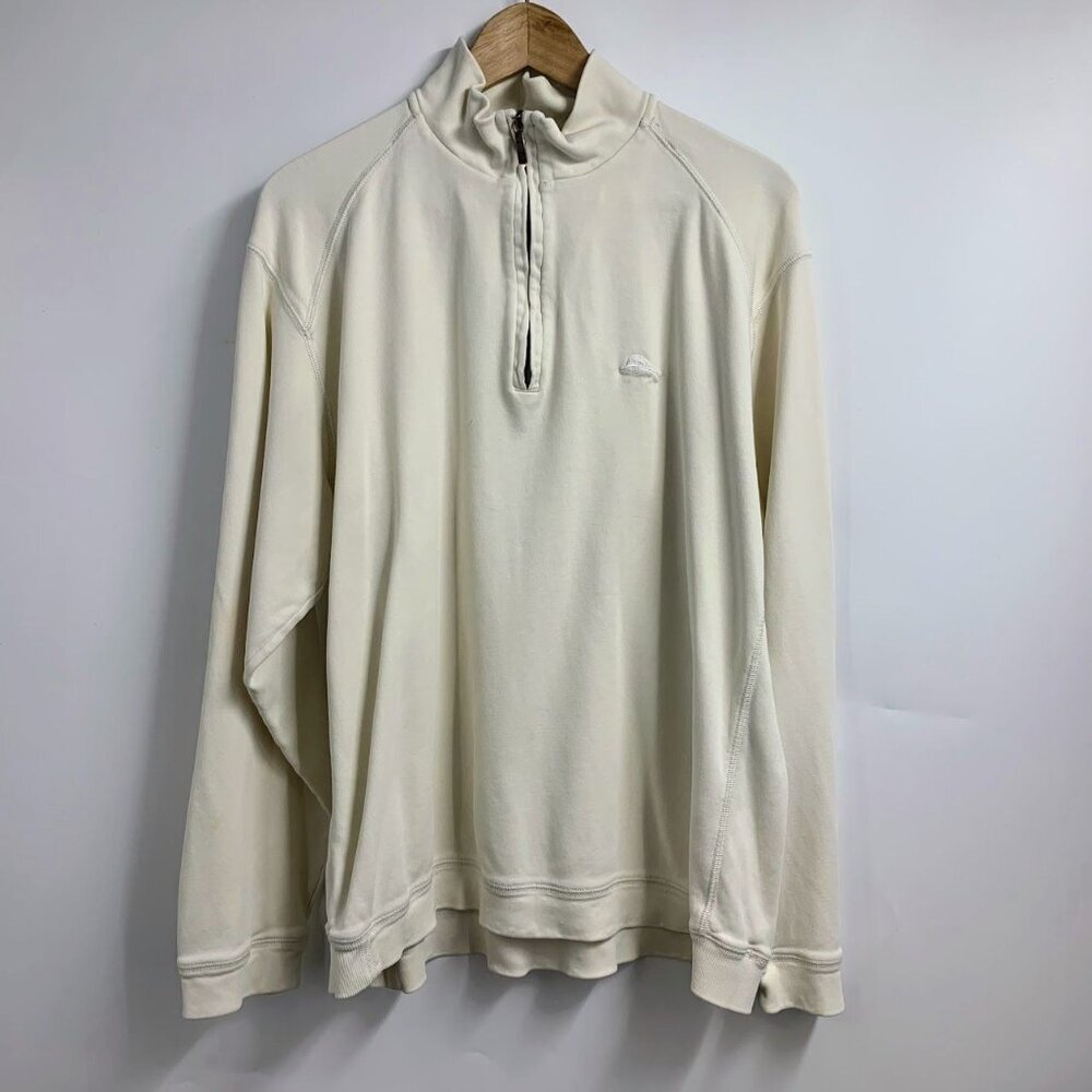 Tommy Bahama Men's Pima Cotton 1/4 Zip Pullover Long Sleeve Sweatshirt Size L